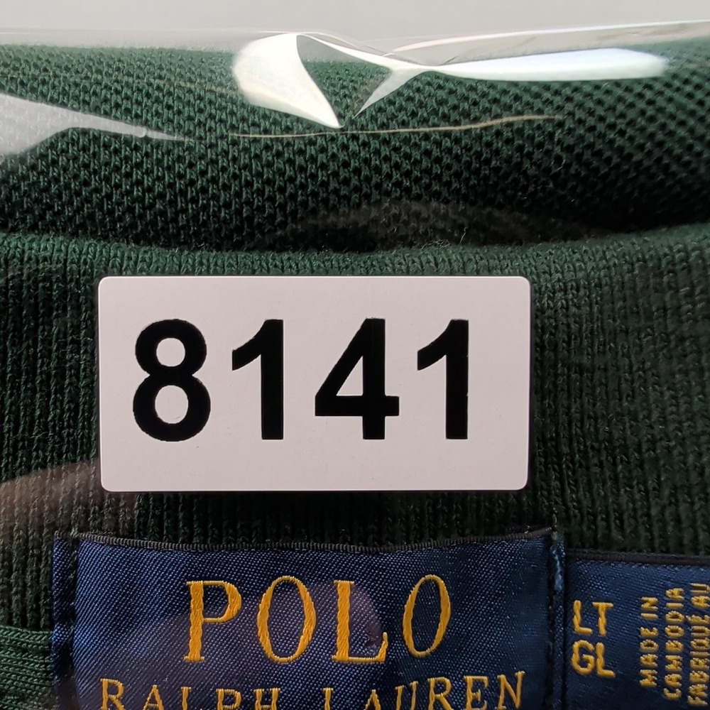Polo Ralph Lauren Polo Shirt Mens LT Tall Green Pique Polo Match 3 Triple Pony - Picture 11 of 14
